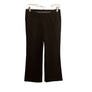 Logan Womens Size 1 Black White Striped Trouser Crop Dress Pants